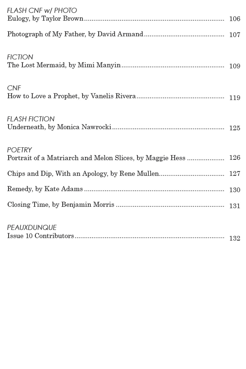 Table of Contents